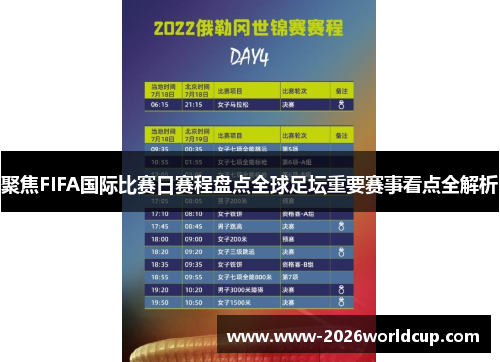 聚焦FIFA国际比赛日赛程盘点全球足坛重要赛事看点全解析 聚焦FIFA国际比赛日赛程盘点全球足坛重要赛事看点全解析